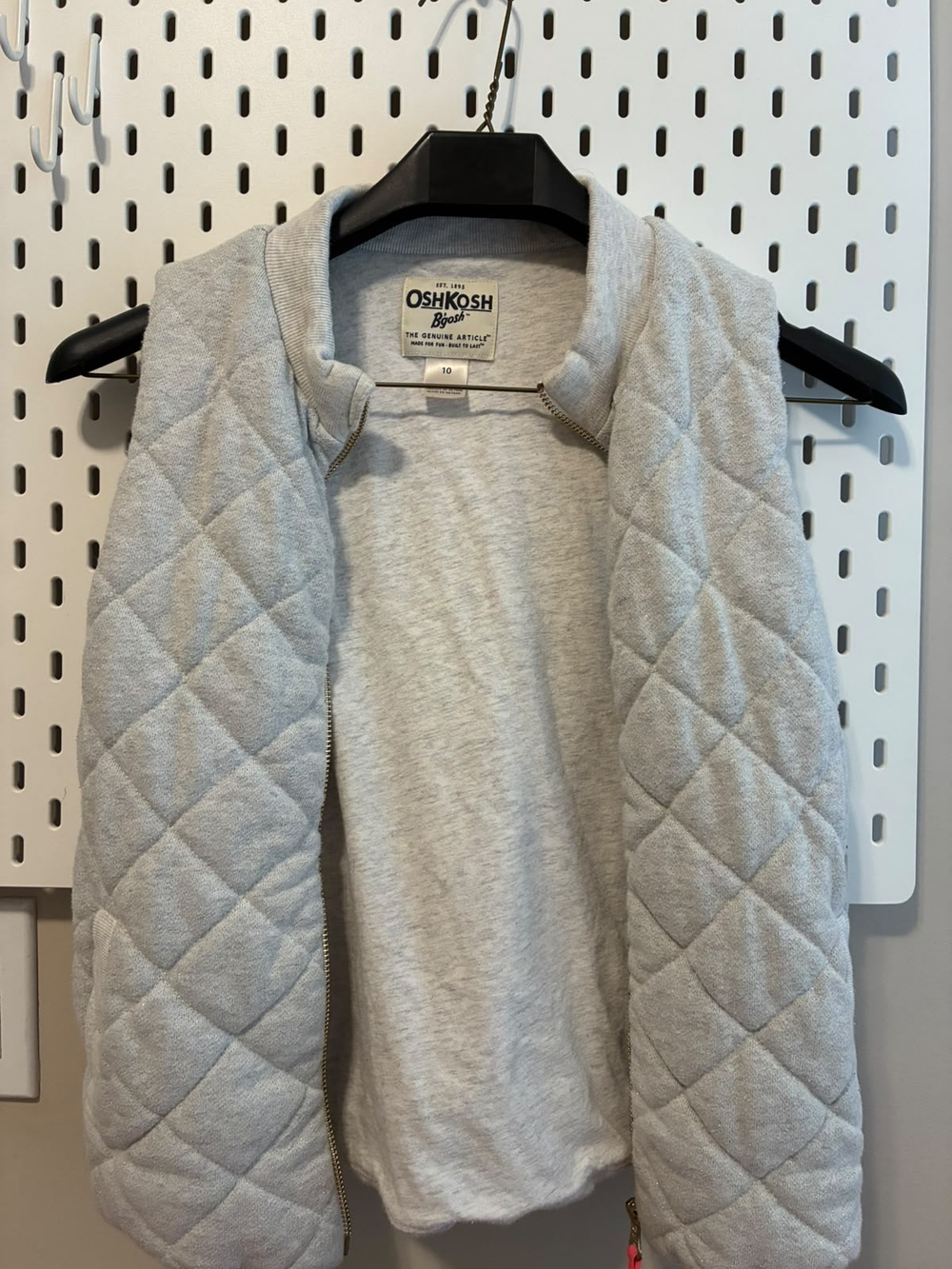 OshKosh B'gosh Light Gray Quilted Vest